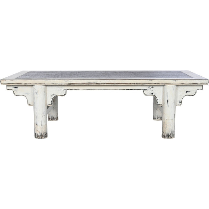 Tavolo orientale di lusso in legno e rattan