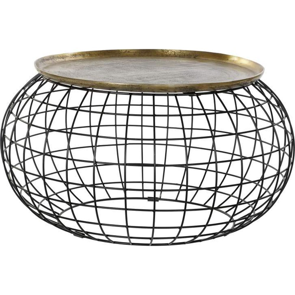 Tavolino dorato elegante per salotto contemporaneo