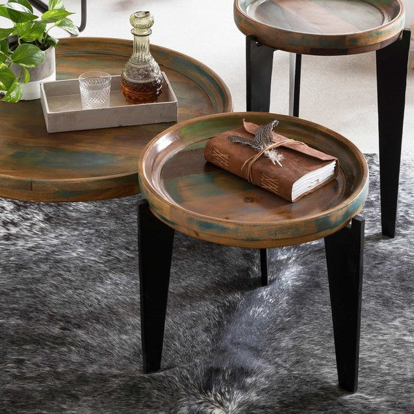 Tavolino basso industrial color river