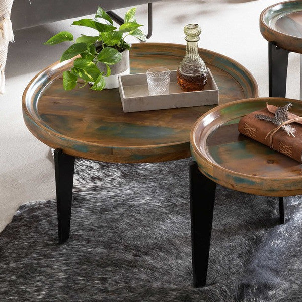 Tavolino rotondo industrial color river