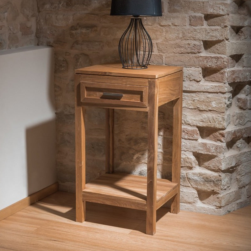 Tavolino legno teak country chic