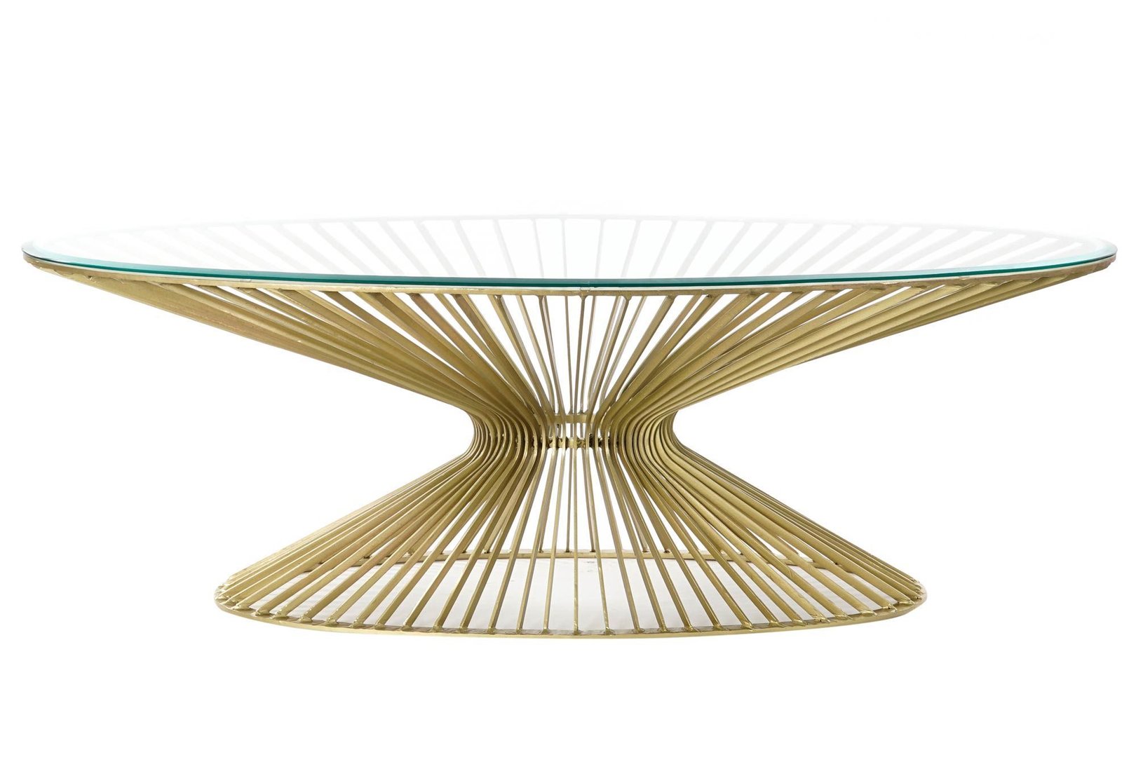 Tavolino vintage ovale dorato