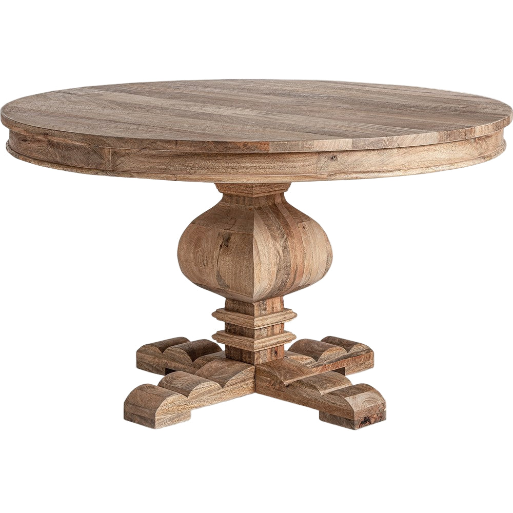 Tavolo rustico rotondo marrone per sala da pranzo