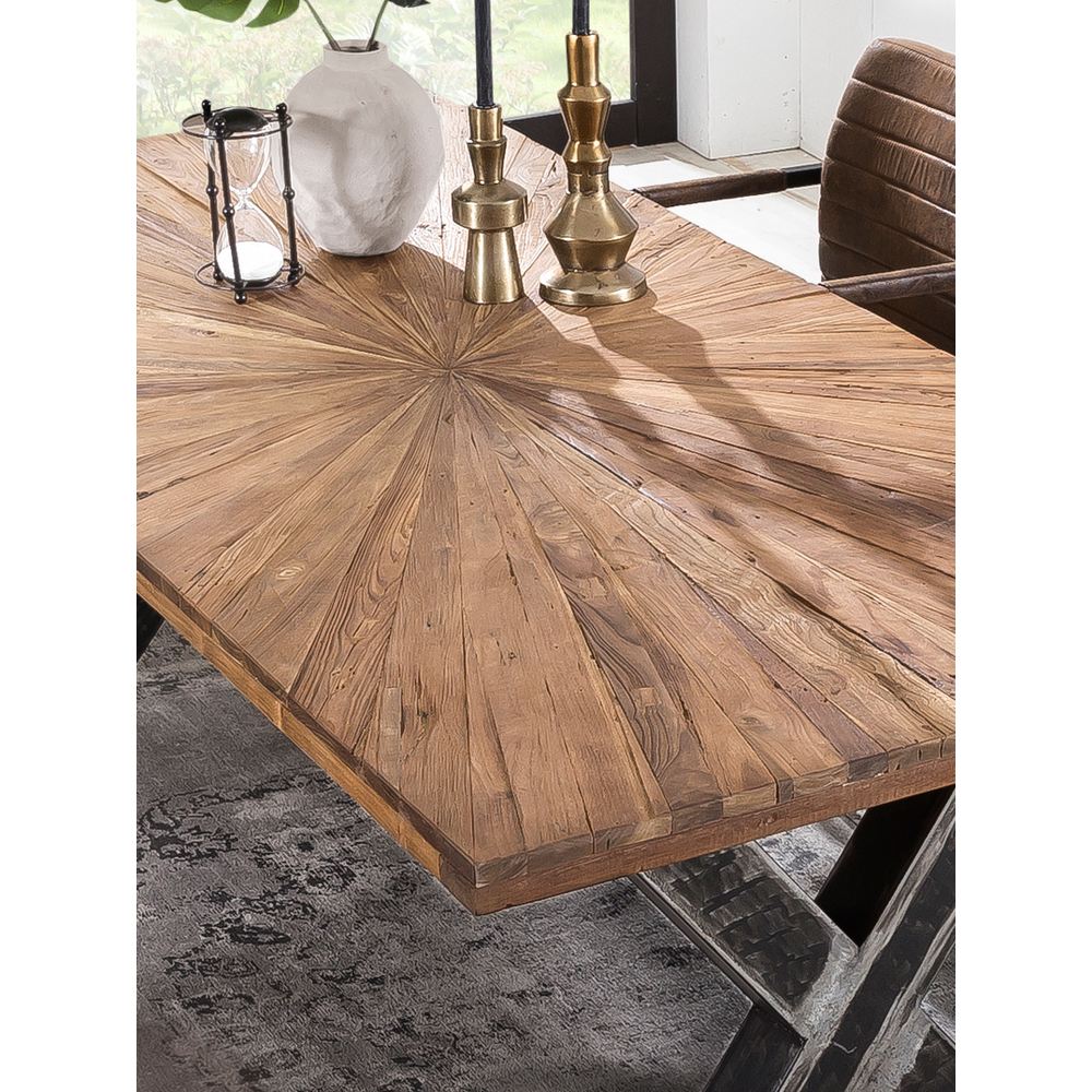 Tavolo industrial legno massello teak