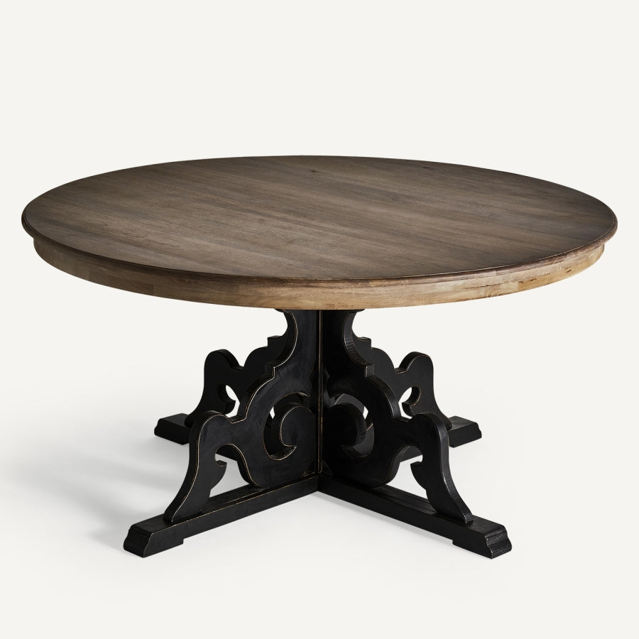 Tavolo tondo art decò provenzale cm 150