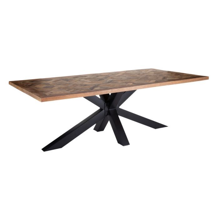 Tavolo da pranzo in legno naturale e ferro