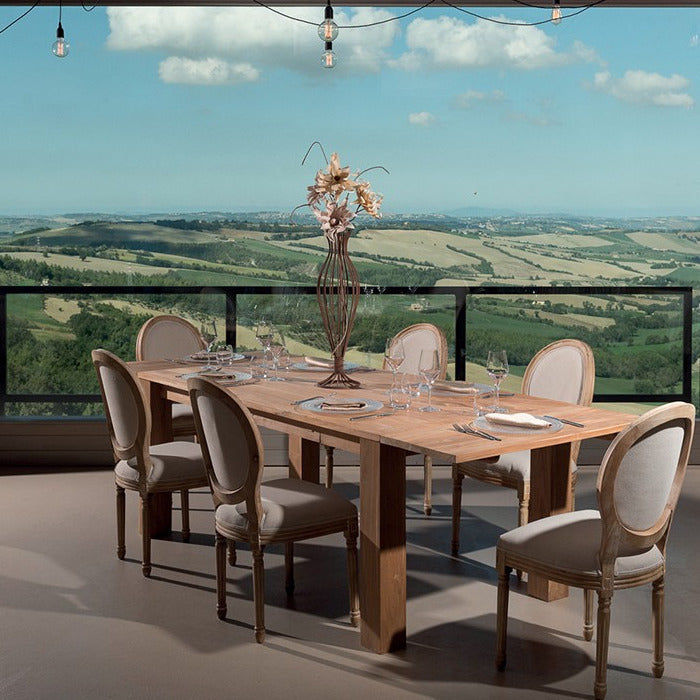 Tavolo country chic allungabile teak