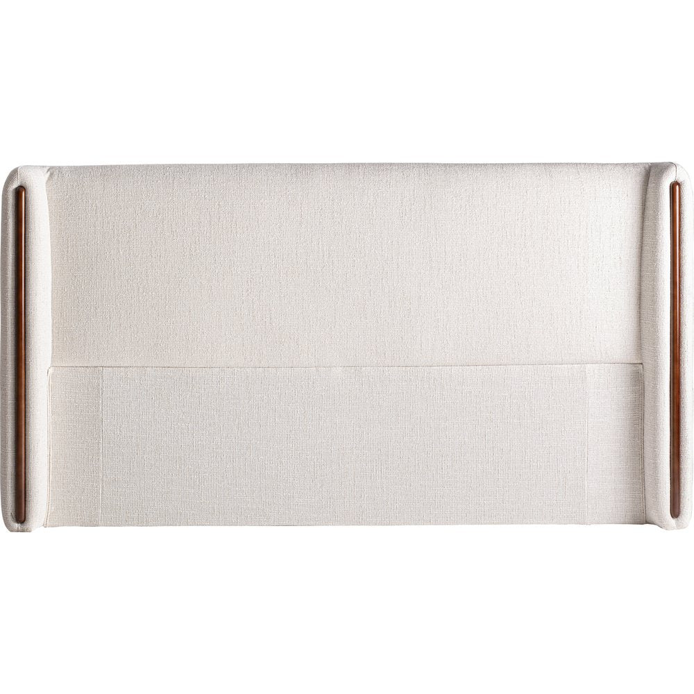Testata letto Vilde Soft Minimal imbottita bianco sporco.