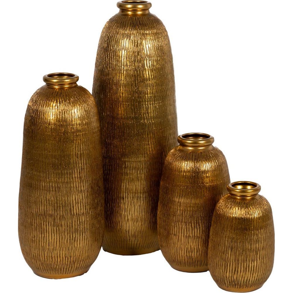 Vaso orientale ceramica dorato H80