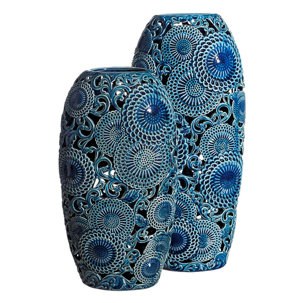 Vaso alto orientale blu