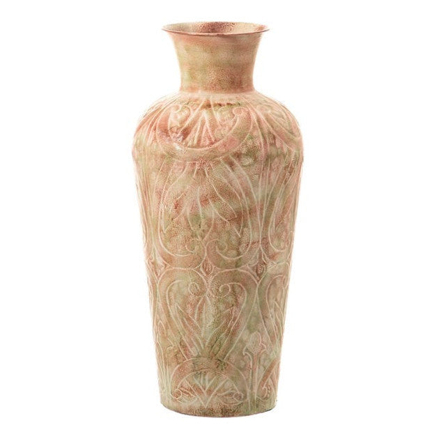 Vaso metallo intarsiato orientale