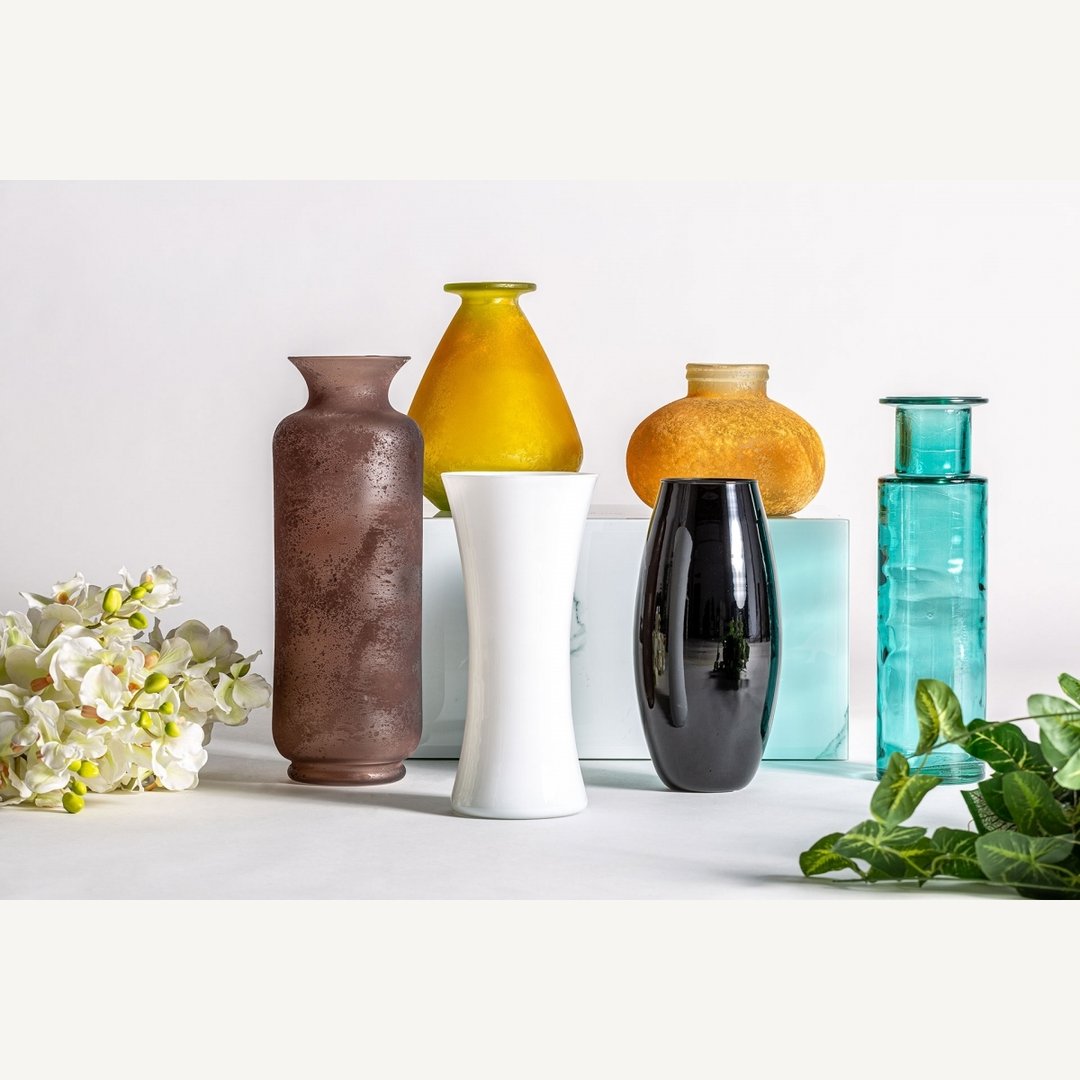 Vaso fioriera vetro anticato