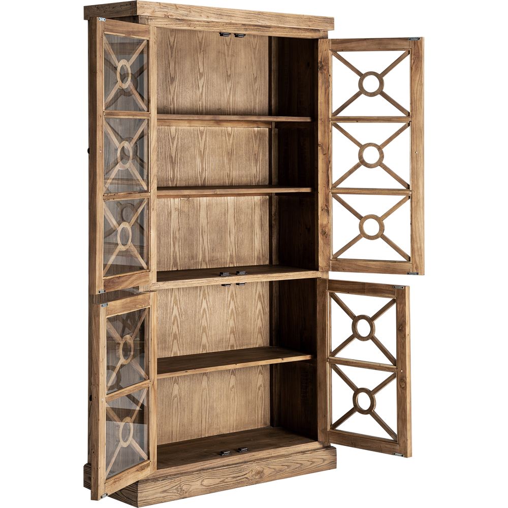 Vetrina in legno di olmo marrone