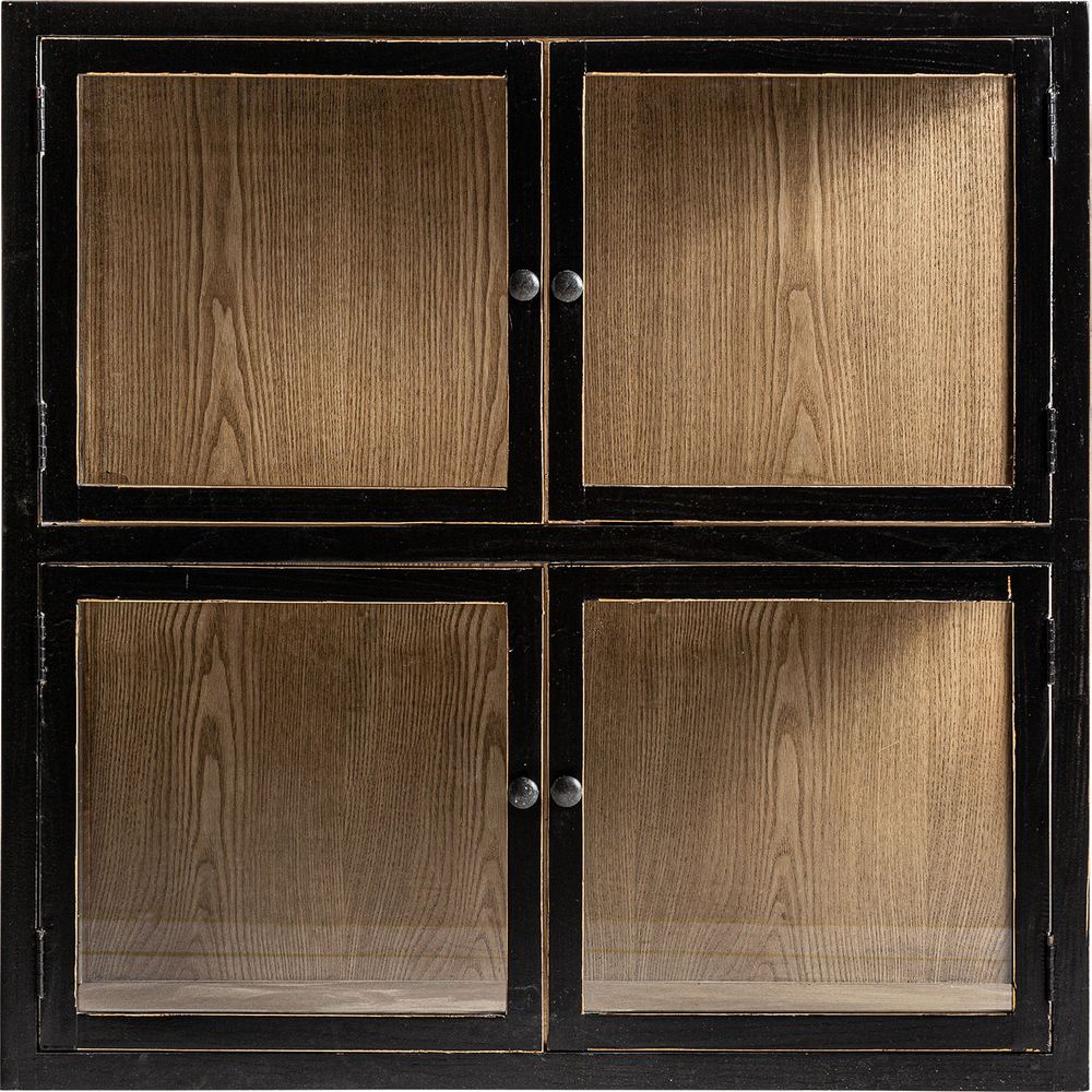 vetrina modulare legno nero vetro design