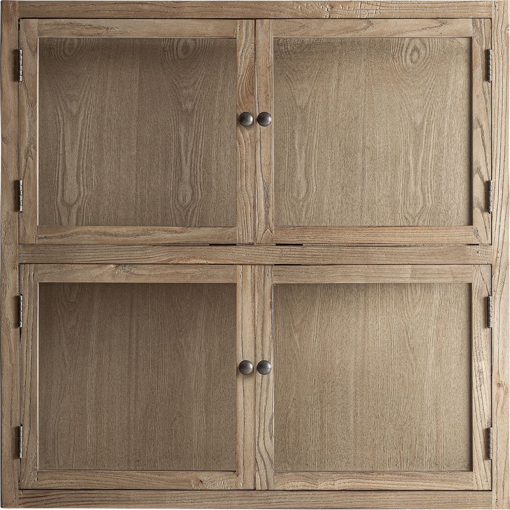 Vetrina Modulare in Legno di Olmo e Vetro