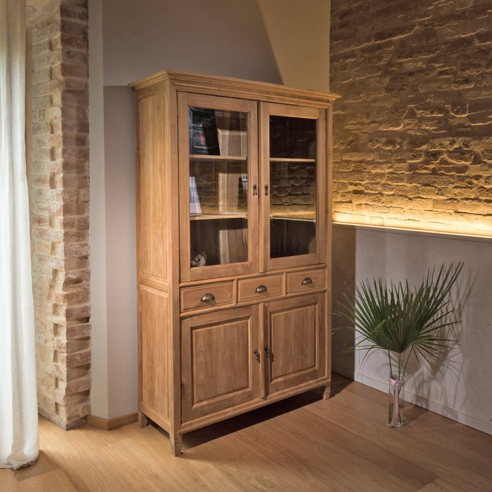 vetrina country chic teak massello