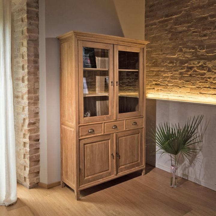 vetrina country chic teak massello