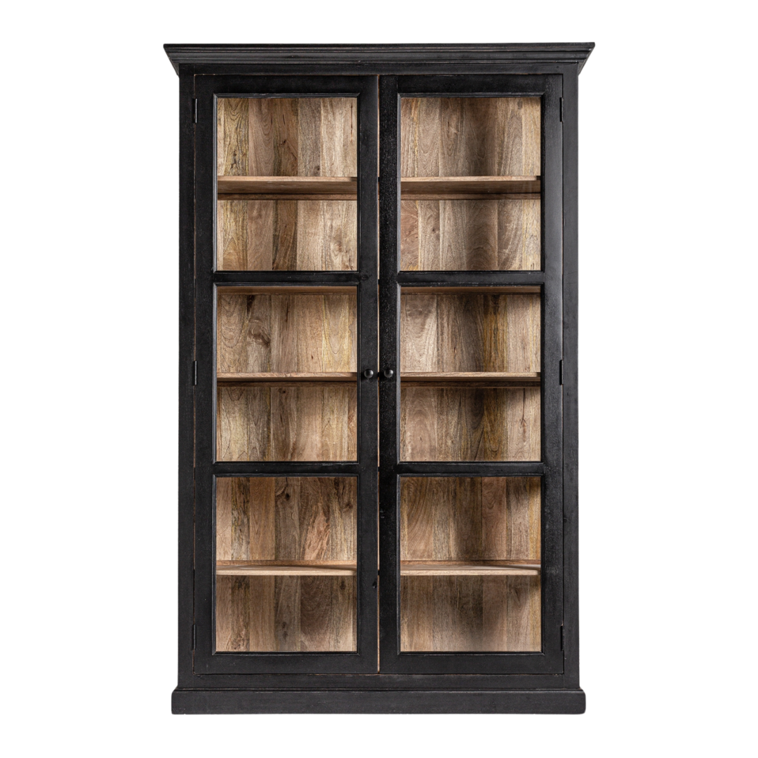 Vetrina legno nera anticata