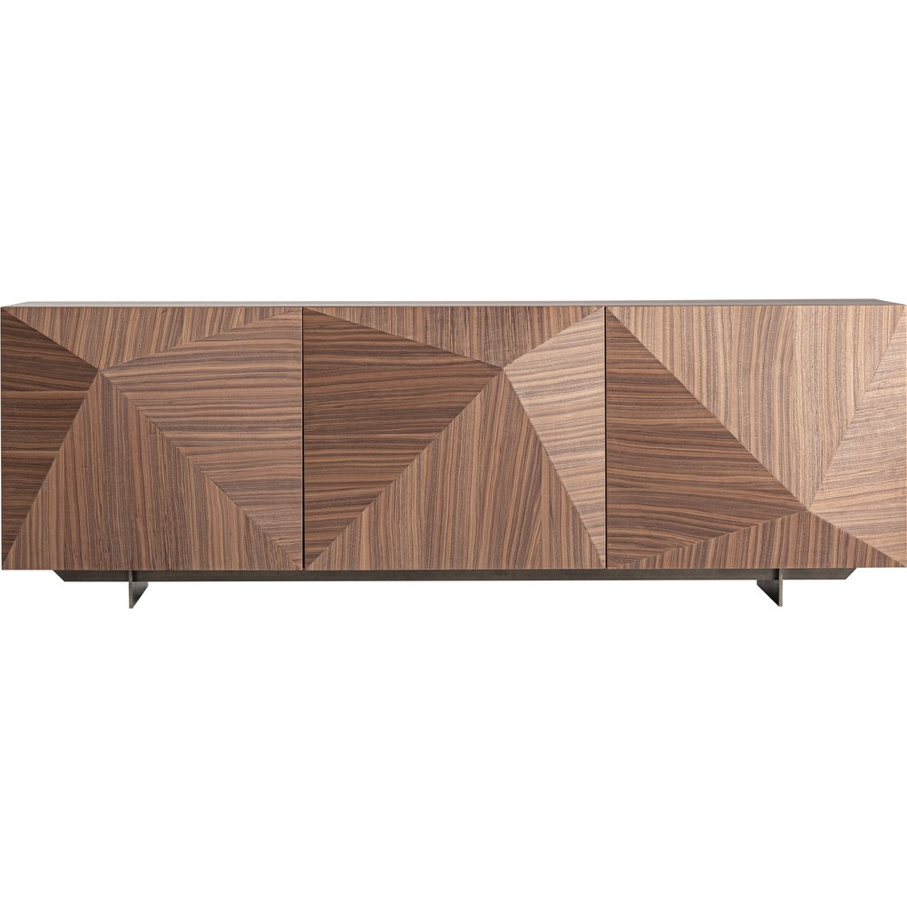 credenza moderna noce acciaio inox