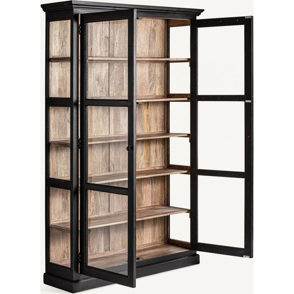 Vetrina legno nera anticata